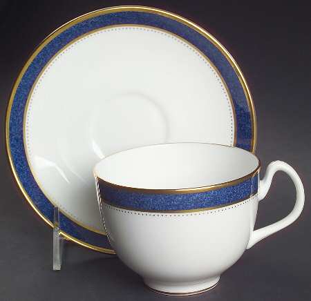 Norfolk Blue Flat Cup & Saucer Set