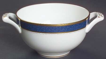 Norfolk Blue Flat Cream Soup Bowl