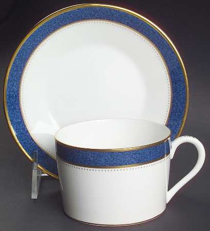 Norfolk Blue Flat Cup & Saucer Set