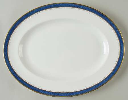 Norfolk Blue 13" Oval Serving Platter
