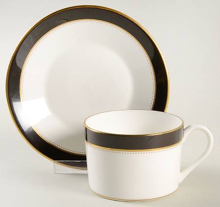 Norfolk Brown Flat Cup & Saucer Set