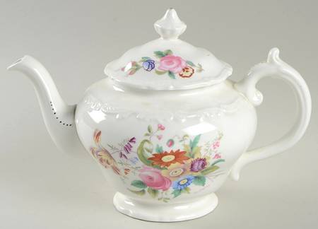 Old Coalport (Bone, No Trim, Shallow Scallop) Mini Teapot & Lid by Coalport
