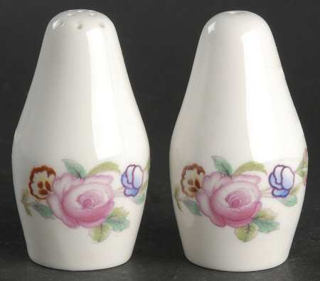 Old Coalport (Bone, No Trim, Shallow Scallop) Salt & Pepper Set by Coalport
