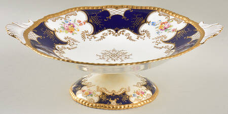 Panel Cobalt Round Compote (Height X Width)
