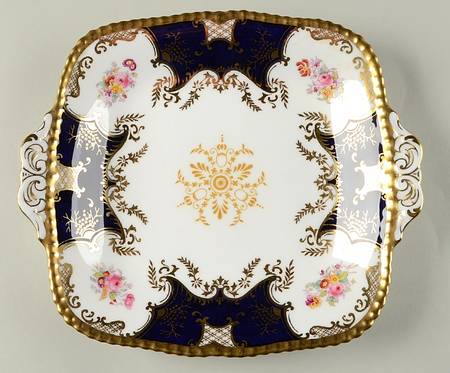 Panel Cobalt Square Handled Cake Plate