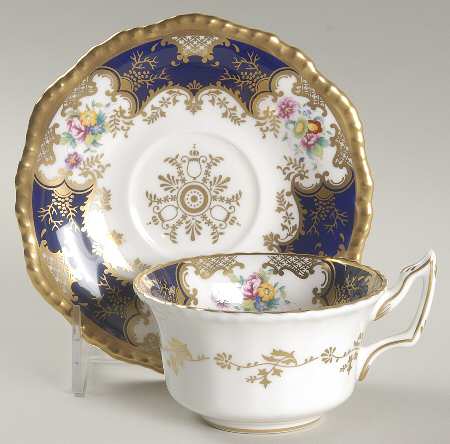 Panel Cobalt Flat Cup & Saucer Set