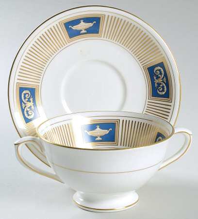 Palladian Footed Cream Soup Bowl & Saucer Set
