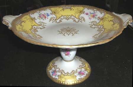 Panel Yellow Footed Cake Plate