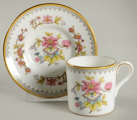 Persian Flower Flat Demitasse Cup & Saucer Set