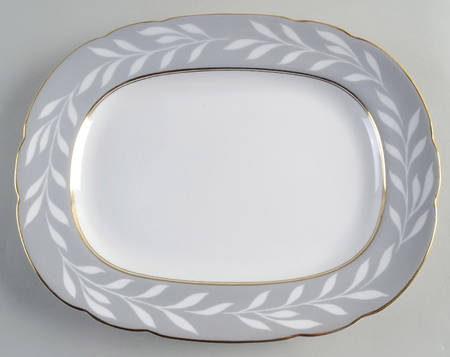 Phantom Grey (Gold Trim) 12" Oval Serving Platter by Coalport