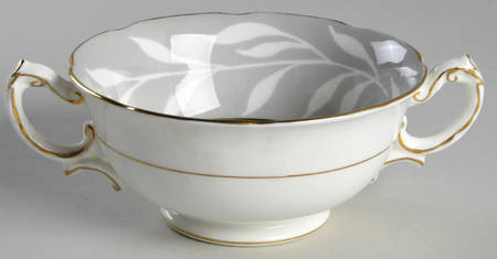 Phantom Grey (Gold Trim) Footed Cream Soup Bowl by Coalport