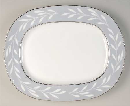 Phantom Grey (Platinum Trim) 14" Oval Serving Platter