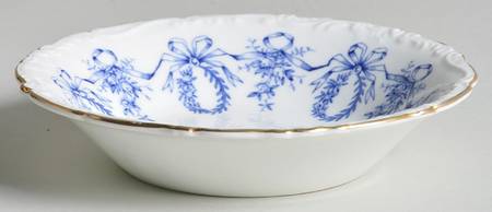 Queensbury Blue (Scalloped) Fruit/Dessert (Sauce) Bowl