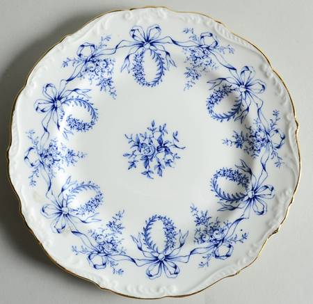 Queensbury Blue (Scalloped) Salad Plate