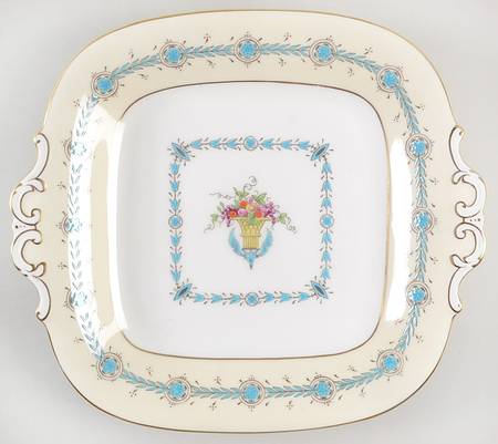 Queen Elizabeth Ivory Square Handled Cake Plate