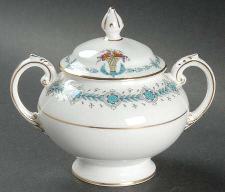 Queen Elizabeth White (Smooth) Sugar Bowl & Lid by Coalport