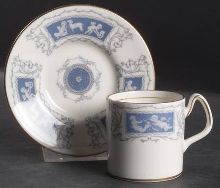 Revelry Blue Flat Demitasse Cup & Saucer Set