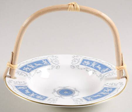 Revelry Blue 7''-7 1/4'' Basket W/Bamboo Handle HC
