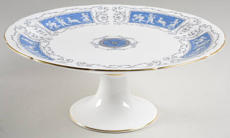 Revelry Blue 10" Diameter Pedestal Cake Stand