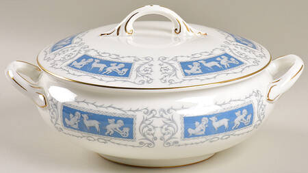 Revelry Blue Round Covered Vegetable