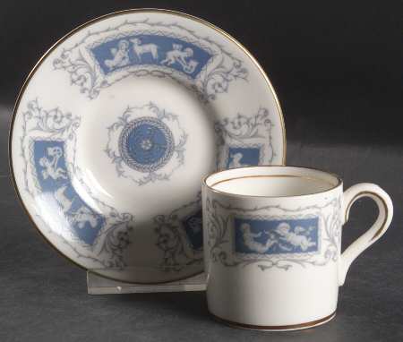 Revelry Blue Flat Demitasse Cup & Saucer Set