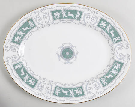 Revelry Green (Smooth) 13" Oval Serving Platter