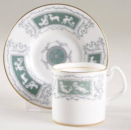 Revelry Green (Smooth) Flat Demitasse Cup & Saucer Set
