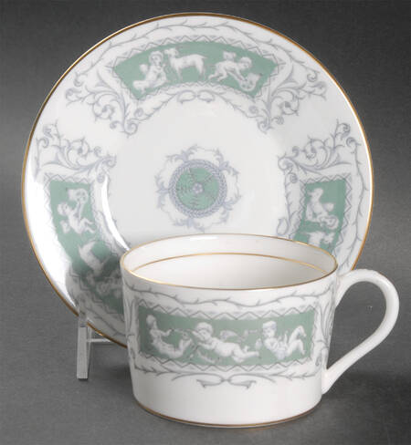 Revelry Green (Smooth) Flat Cup & Saucer Set