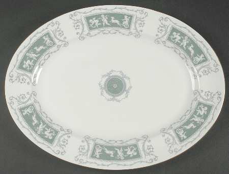 Revelry Green (Smooth) 15" Oval Serving Platter