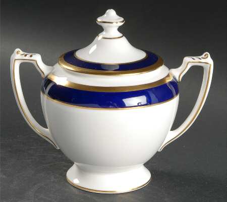 Rutland Cobalt Blue Sugar Bowl & Lid by Coalport