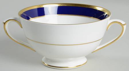 Rutland Cobalt Blue Footed Cream Soup Bowl by Coalport