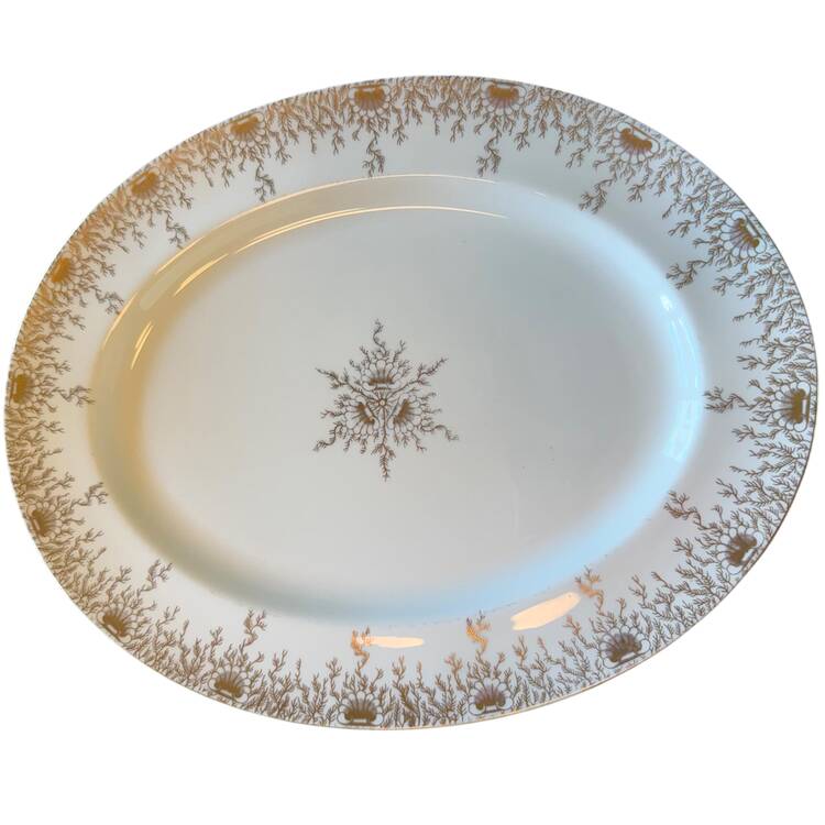Sargasso (Gold Center Design) 14" Oval Serving Platter