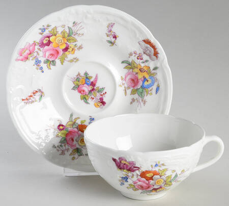 Sevres Group (Embossed, No Trim) Flat Cup & Saucer Set