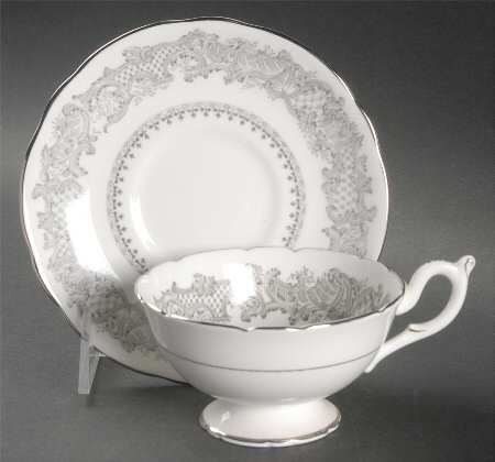 Silver Wedding Footed Cup & Saucer Set