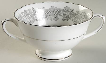 Silver Wedding Footed Cream Soup Bowl