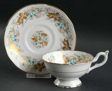 Strange Orchid (White Background) Footed Cup & Saucer Set