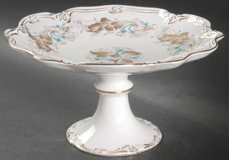 Strange Orchid (White Background) Round Compote (Height X Width)