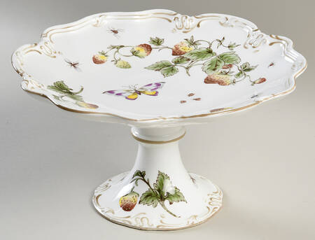 Strawberry (Scalloped) Round Compote (Height X Width)