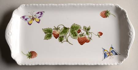 Strawberry (Scalloped) Large Sandwich Tray