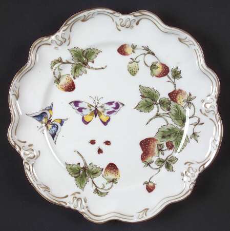 Strawberry (Scalloped) Sheffield Dessert Plate