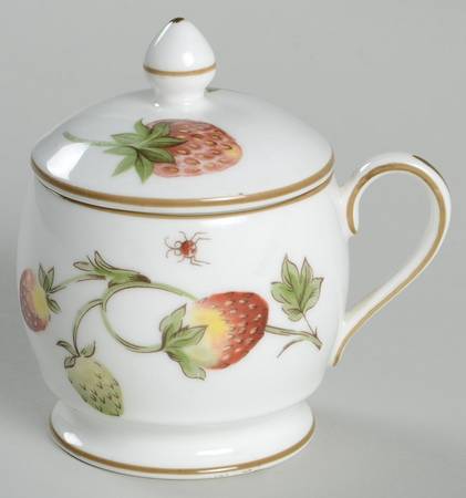 Strawberry (Scalloped) 2 Pc Pot de Creme w/Lid & Base