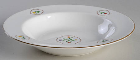 Tulip Medallion Rim Soup Bowl by Coalport