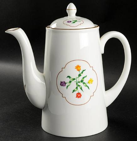 Tulip Medallion Coffee Pot & Lid by Coalport