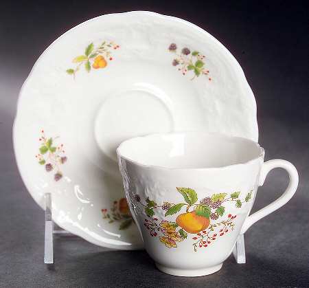Wenlock Fruit Flat Demitasse Cup & Saucer Set by Coalport