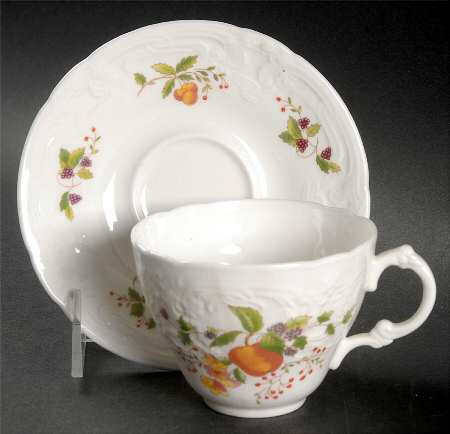 Wenlock Fruit Flat Cup & Saucer Set by Coalport