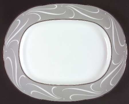 York Gray 15" Oval Serving Platter