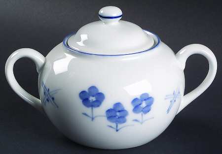 Bouquet Bleu Sugar Bowl & Lid
