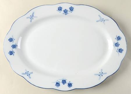 Bouquet Bleu 14" Oval Serving Platter