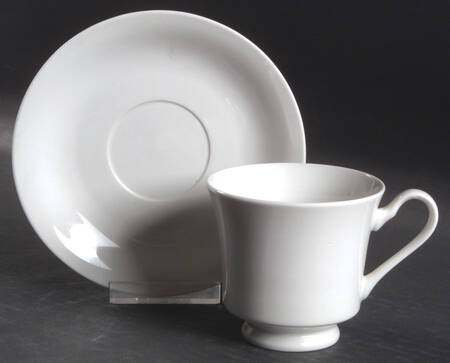 Classic White (Smooth) Footed Cup & Saucer Set