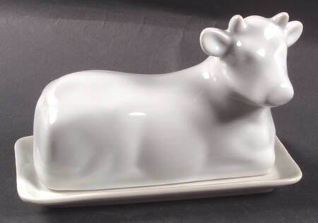 Classic White (Smooth) 1/4 Pound Figural Covered Butter